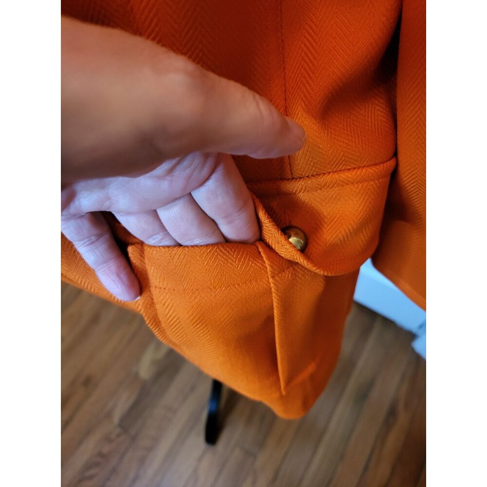 Pumpkin Orange Structured Jacket/Blazer R&K Originals 16P Lady Jacket Autumn - Picture 8 of 8